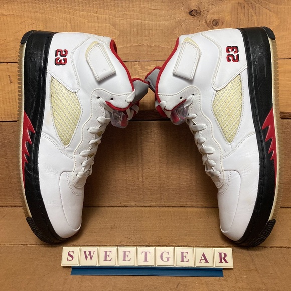 Jordan 5 Fusion 'Varsity Red - Black / White' Air Force 1 - Picture 8 of 16